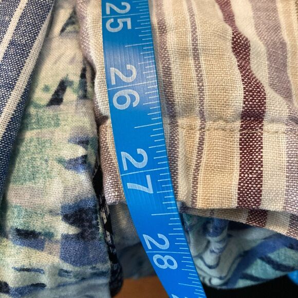 Coldwater Creek Pants Womens Sz 12P Beige Stripe 100% Linen Pull On Straight Leg - Picture 9 of 9